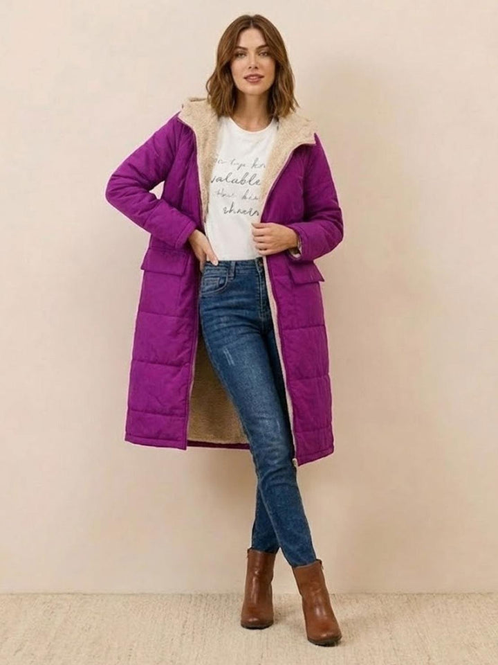 Sherpa-Lined Hooded Teddy Coat
