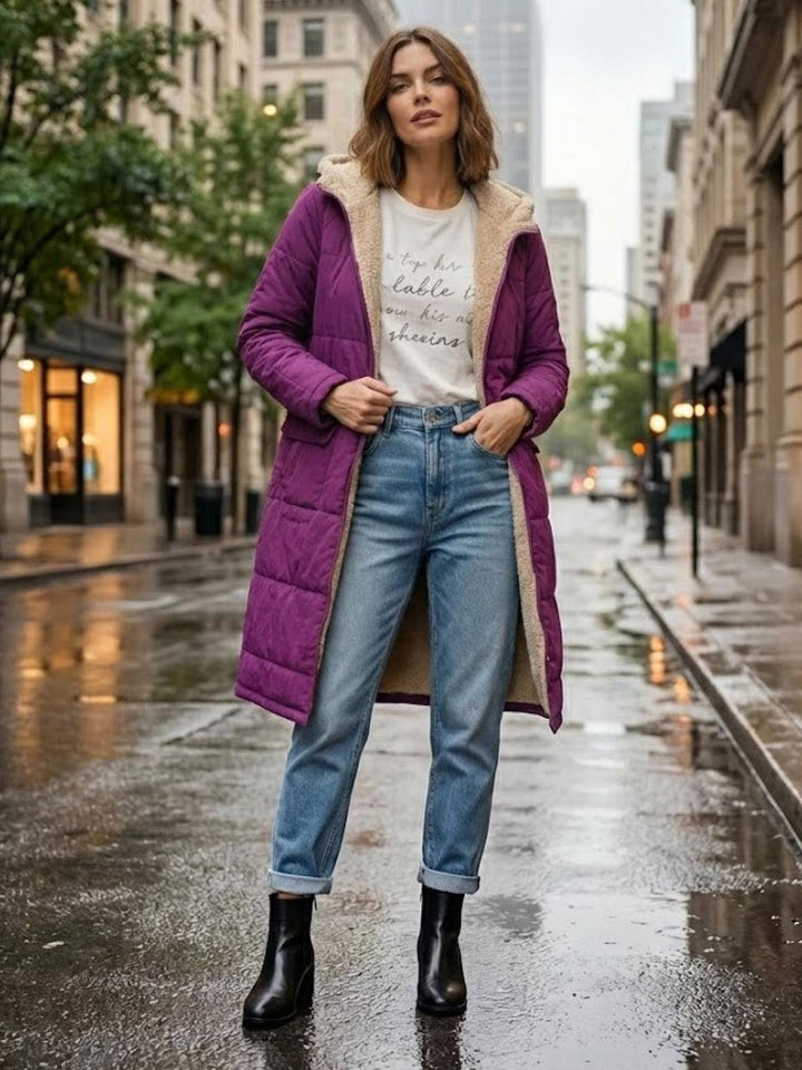 Sherpa-Lined Hooded Teddy Coat