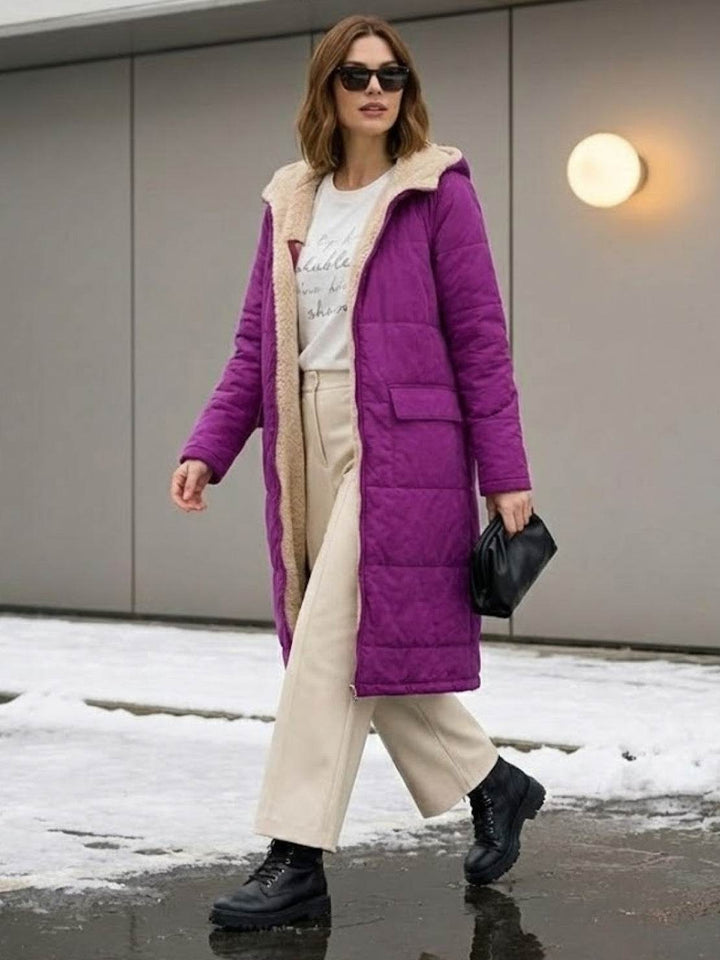Sherpa-Lined Hooded Teddy Coat