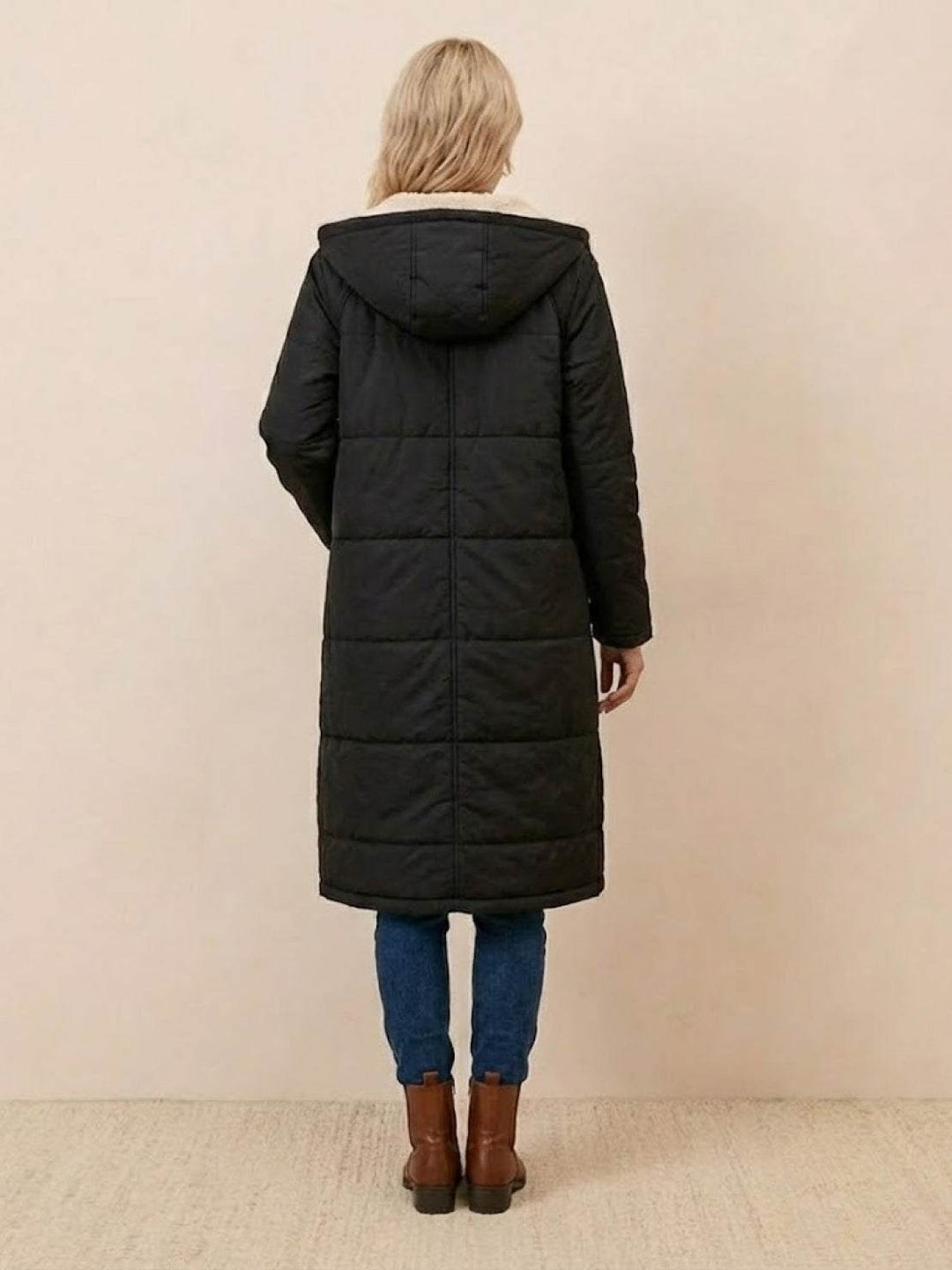 Sherpa-Lined Hooded Teddy Coat