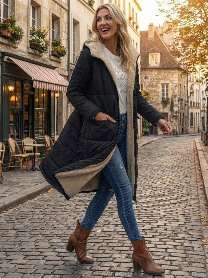 Sherpa-Lined Hooded Teddy Coat