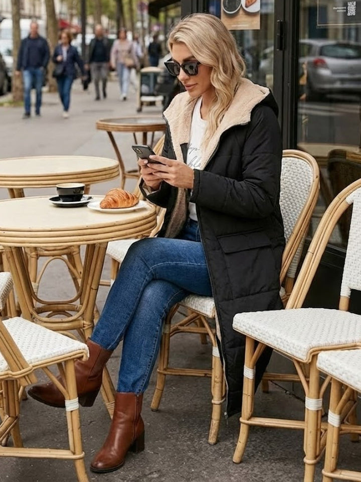 Sherpa-Lined Hooded Teddy Coat