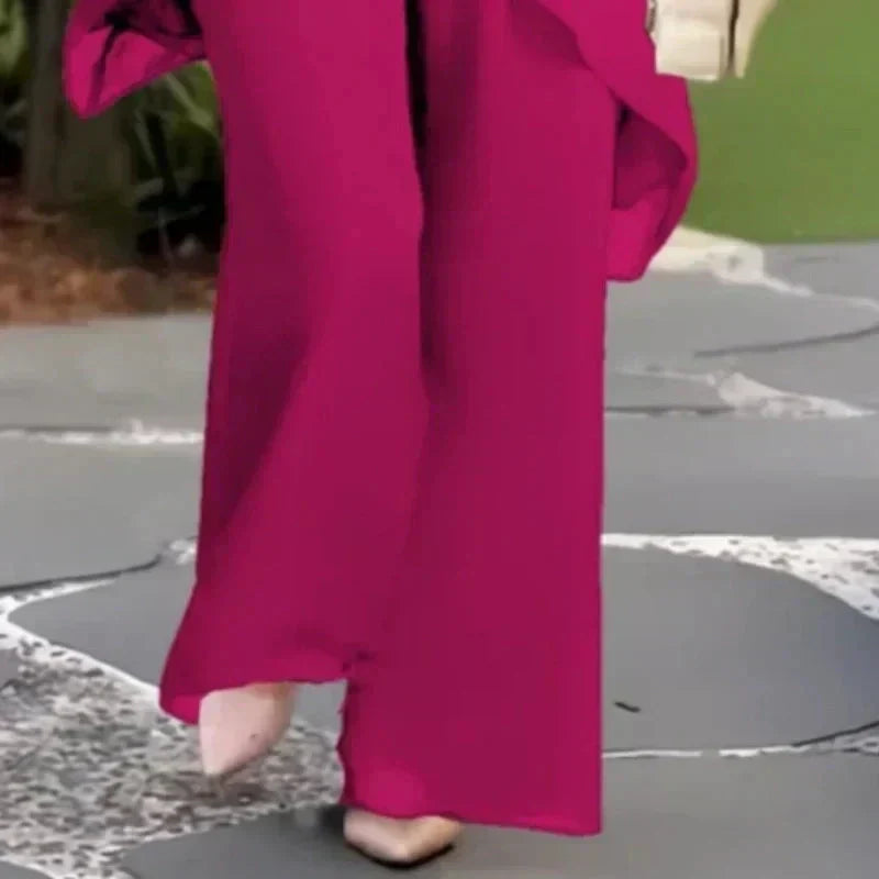 Elegant Draped Palazzo Pants Set