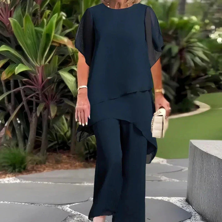 Elegant Draped Palazzo Pants Set